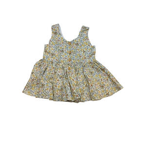 Lacey Lane Floral Toddler Dress Size 4 Sleeveless Yellow Blue Spring